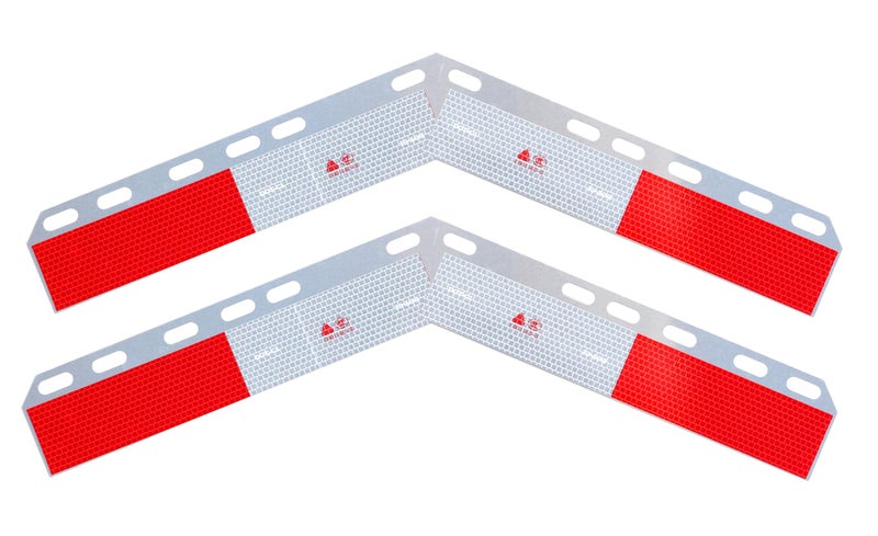 TBOZZ Aluminum Angled Mud Flap Strip Conspicuity Reflector Top Flap Plates - Image 1